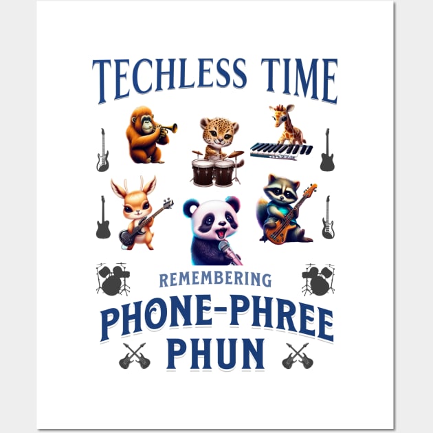 Techless Time Phone Phree Phun Animal Music Band Wall Art by UnpluggedLife